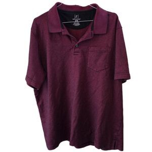 George Burgundy and Black Men's Polo Shirt with Pocket